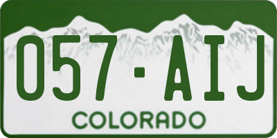 CO license plate 057AIJ