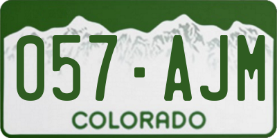 CO license plate 057AJM