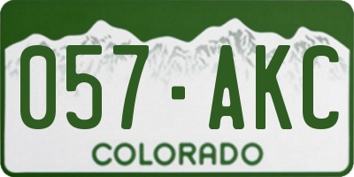 CO license plate 057AKC
