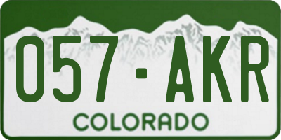 CO license plate 057AKR