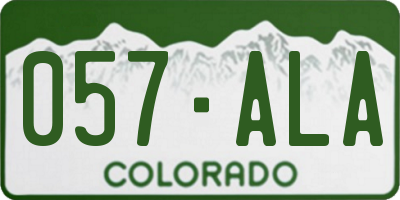 CO license plate 057ALA