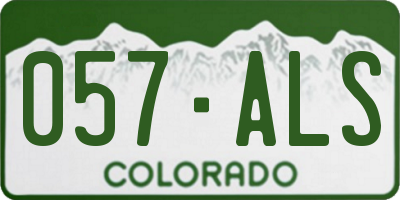 CO license plate 057ALS