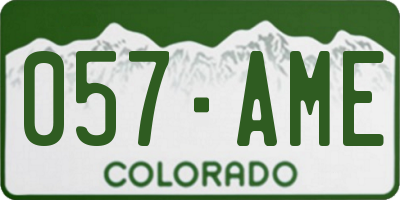CO license plate 057AME