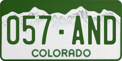 CO license plate 057AND