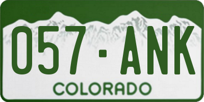 CO license plate 057ANK
