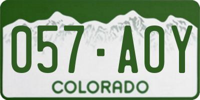 CO license plate 057AOY