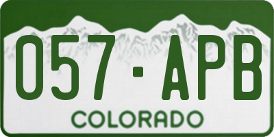 CO license plate 057APB