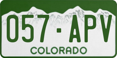 CO license plate 057APV