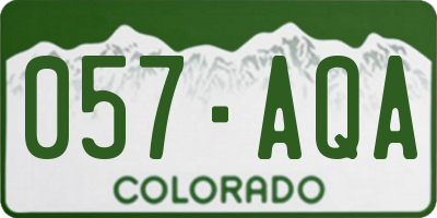 CO license plate 057AQA