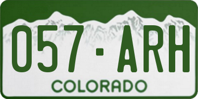 CO license plate 057ARH