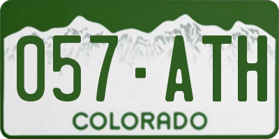 CO license plate 057ATH