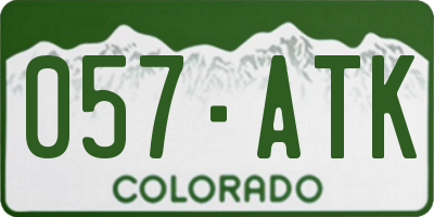 CO license plate 057ATK
