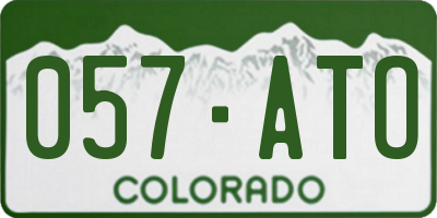 CO license plate 057ATO