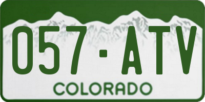 CO license plate 057ATV