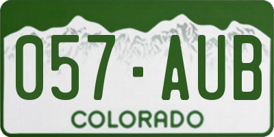 CO license plate 057AUB