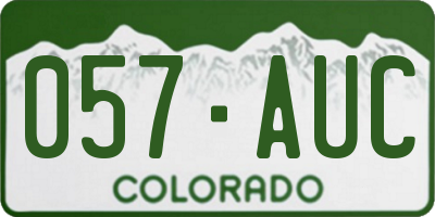 CO license plate 057AUC