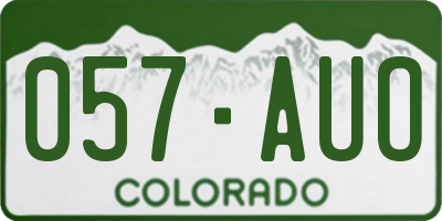 CO license plate 057AUO