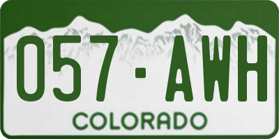 CO license plate 057AWH