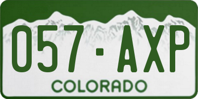CO license plate 057AXP