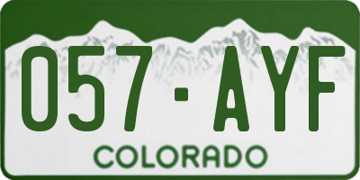 CO license plate 057AYF