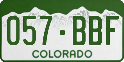 CO license plate 057BBF