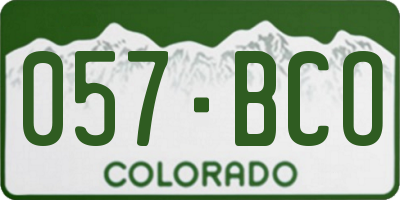 CO license plate 057BCO
