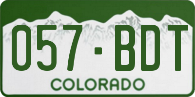 CO license plate 057BDT