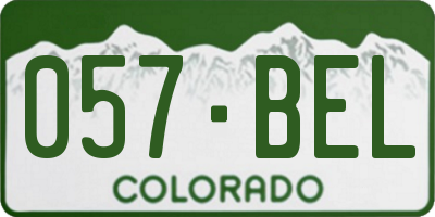 CO license plate 057BEL