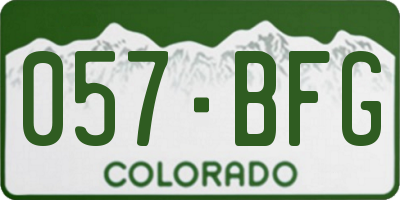 CO license plate 057BFG