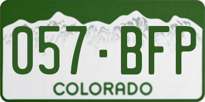 CO license plate 057BFP