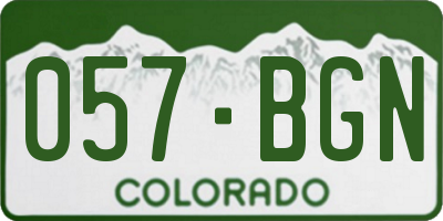 CO license plate 057BGN