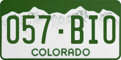 CO license plate 057BIO
