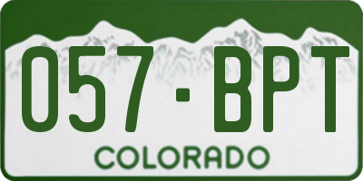 CO license plate 057BPT