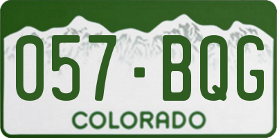 CO license plate 057BQG