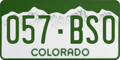 CO license plate 057BSO