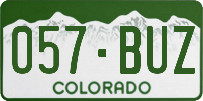 CO license plate 057BUZ