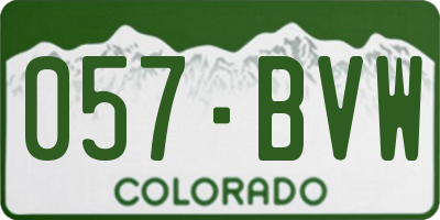 CO license plate 057BVW