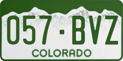 CO license plate 057BVZ
