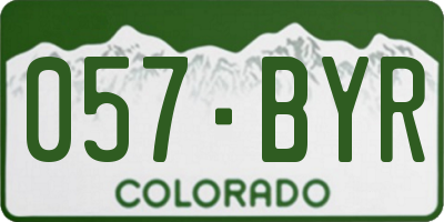 CO license plate 057BYR