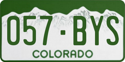 CO license plate 057BYS