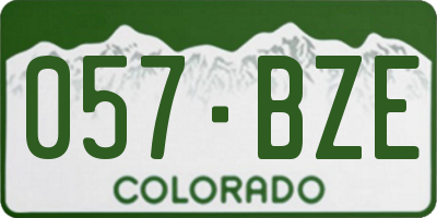 CO license plate 057BZE
