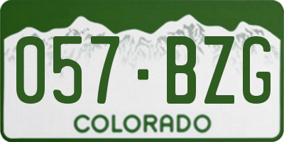 CO license plate 057BZG