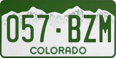 CO license plate 057BZM