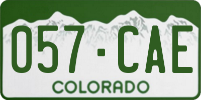 CO license plate 057CAE