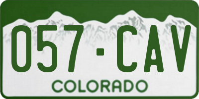 CO license plate 057CAV