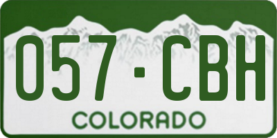 CO license plate 057CBH