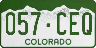 CO license plate 057CEQ