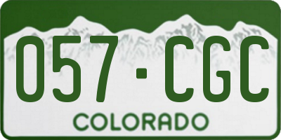 CO license plate 057CGC