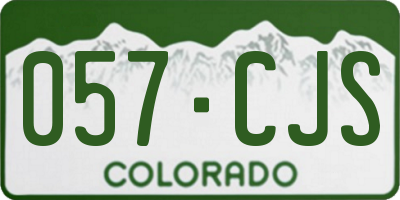 CO license plate 057CJS
