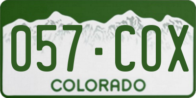 CO license plate 057COX